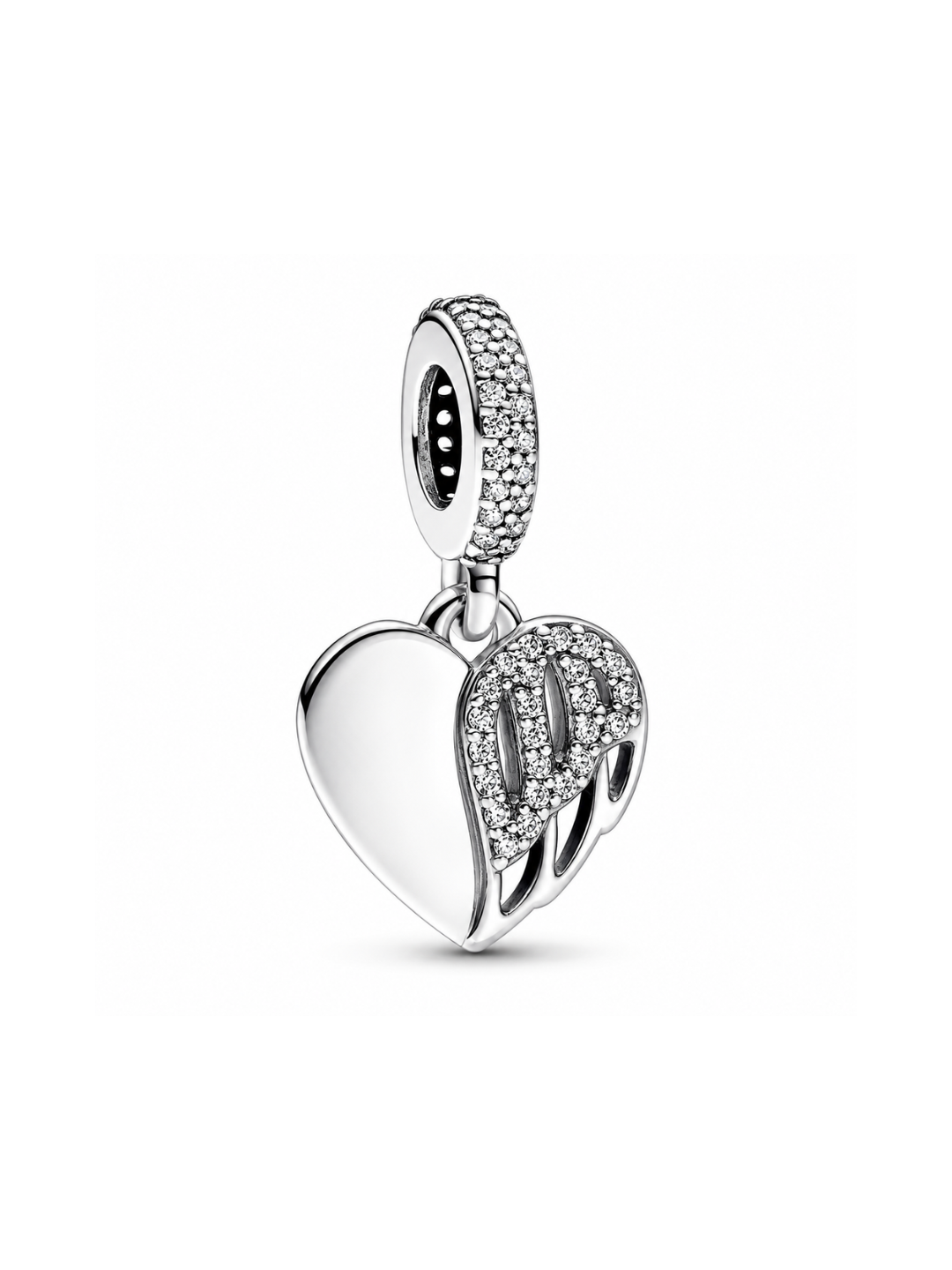 Charm de Plata 925 | Corazón con Alas y Cristales