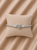 Pulsera de Plata 925 | Corazón de Cristales