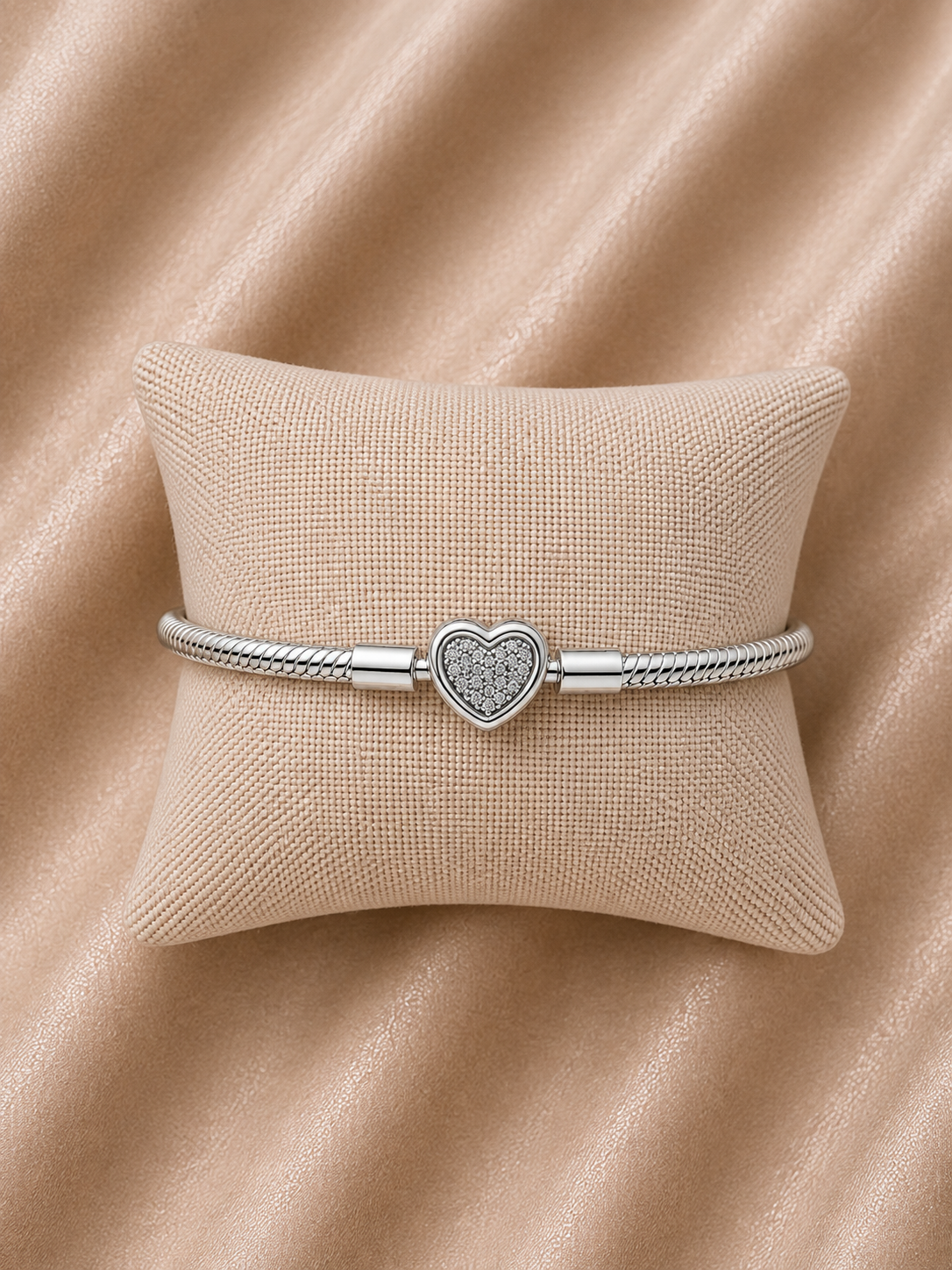 Pulsera de Plata 925 | Corazón de Cristales