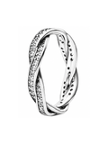 Anillo de Plata 925 Entrelazado con Circonitas - Bisutería Mujer
