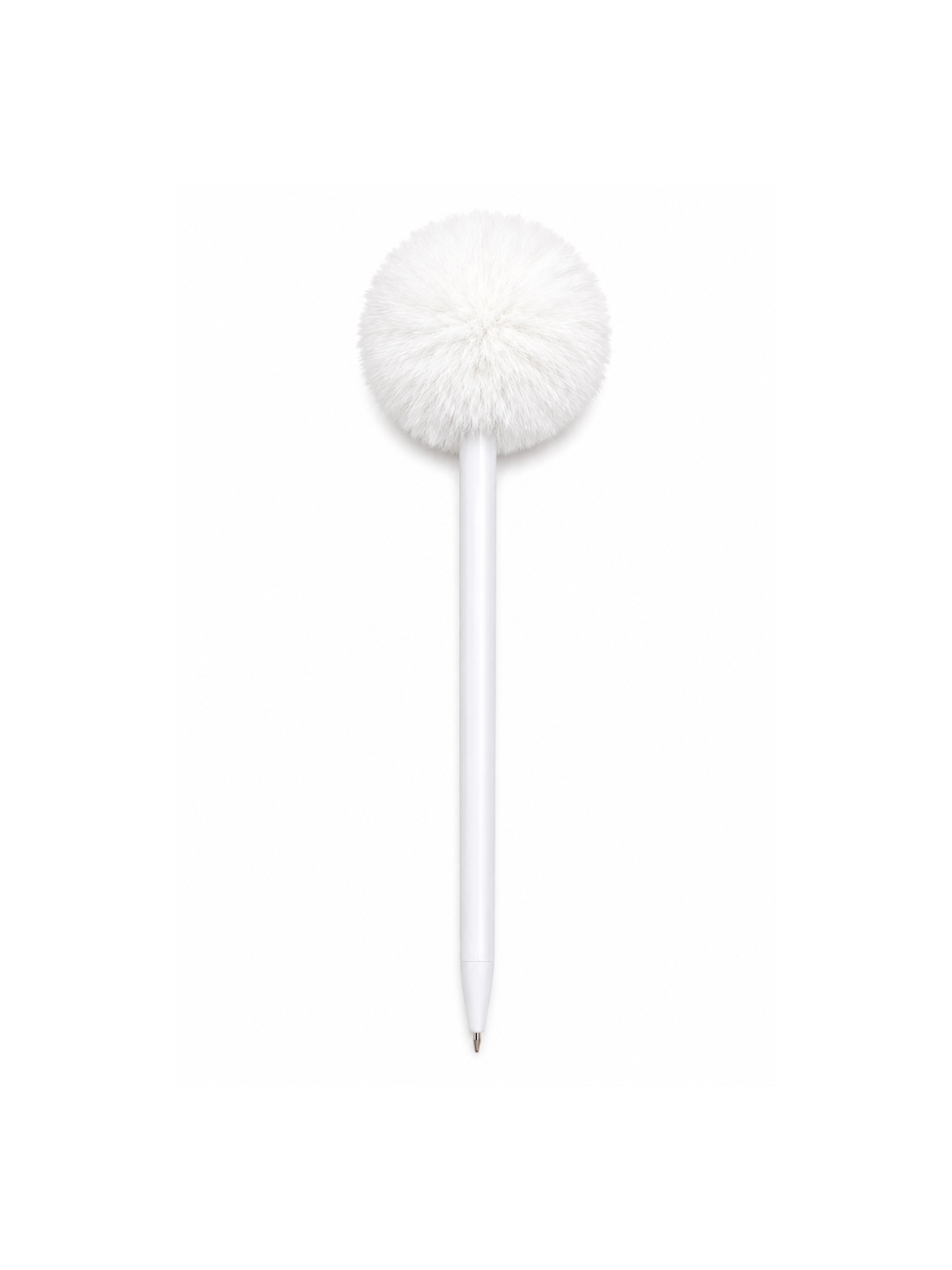 Bolígrafo con Pompon Blanco - Esfero Kawaii para Niñas