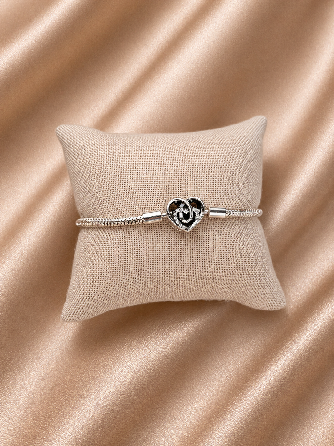 Pulsera de Plata 925 | Diamantes Corazón Eterno