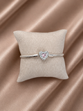 Pulsera de Plata 925 | Corazón Rosa con Diamantes