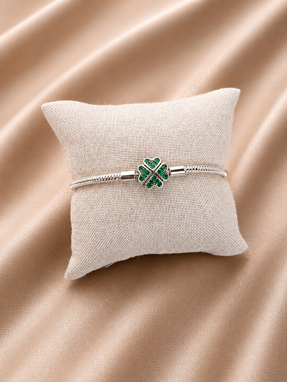 Pulsera de Plata 925 | Trébol Corazón