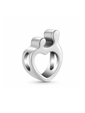 Abalorio Corazón Hueco Plata 925 - Dije para Pulsera