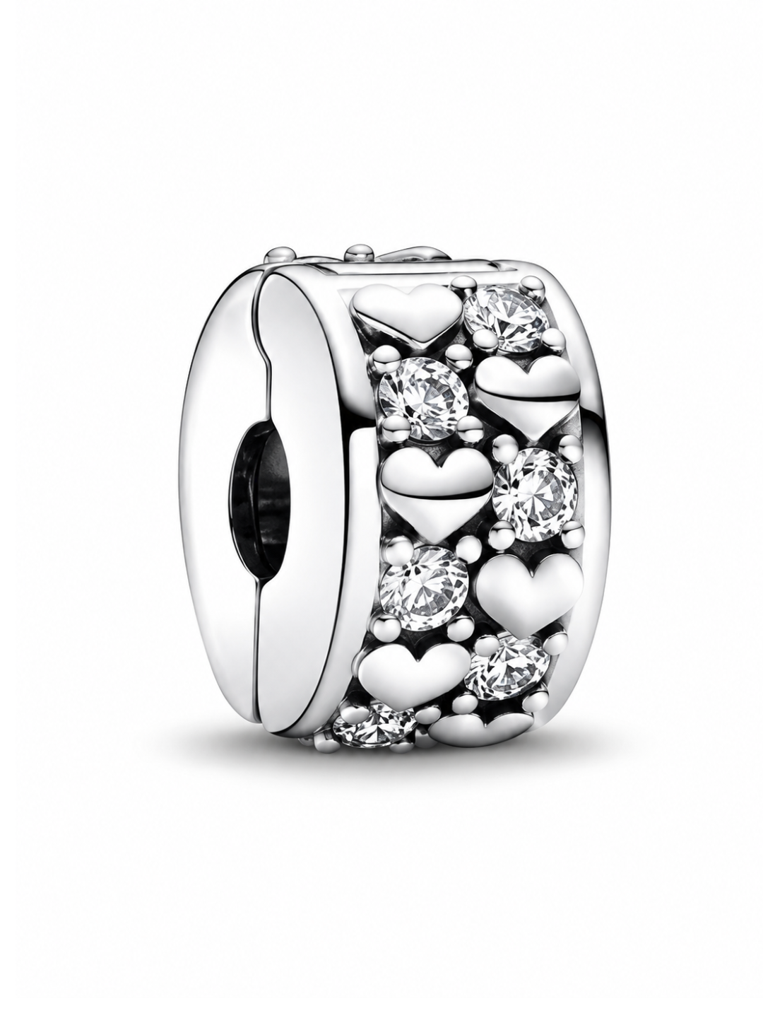 Charm de Plata 925 | Separador Corazón y Diamante